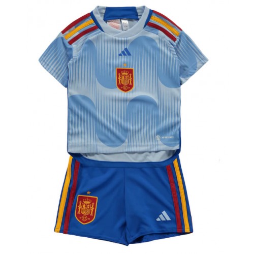 Fotballdrakt Barn Spania Bortedraktsett VM 2022 Kortermet (+ Korte bukser)